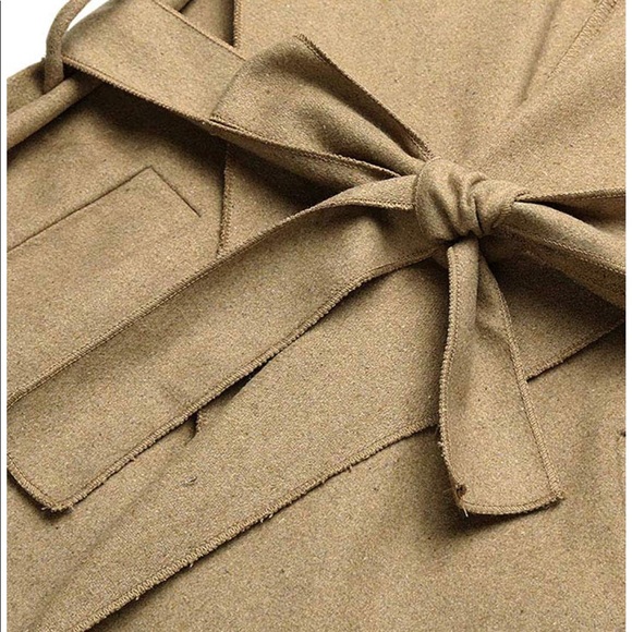 Romacci womens lapel long sleeve trench Jacket - Picture 3 of 6